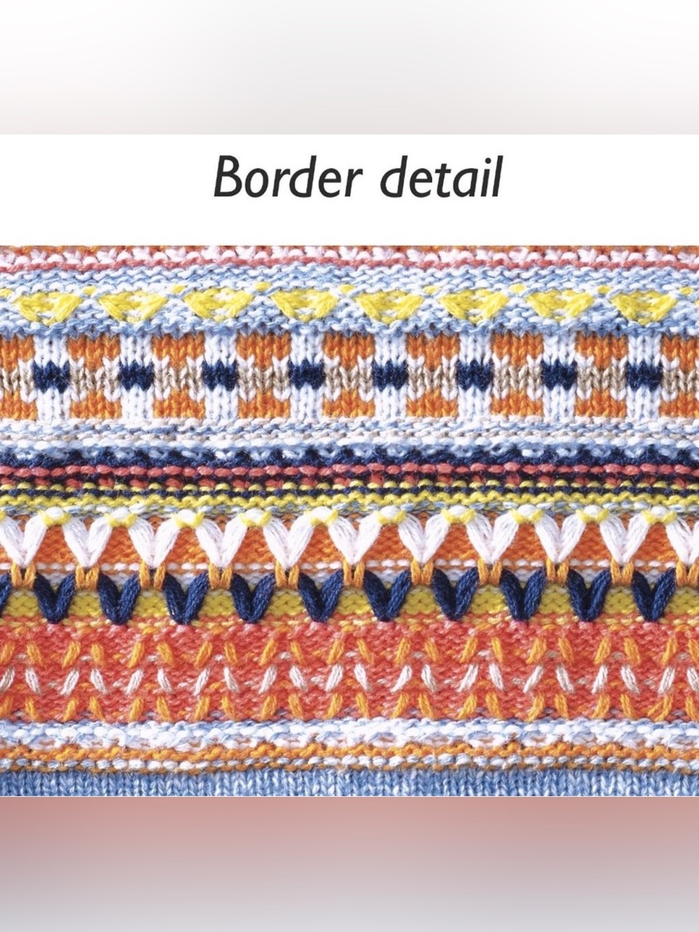 NorthStyle Fair Isle Border Hem Sweater Blue Multi 100% Cotton - Picture 2 of 9